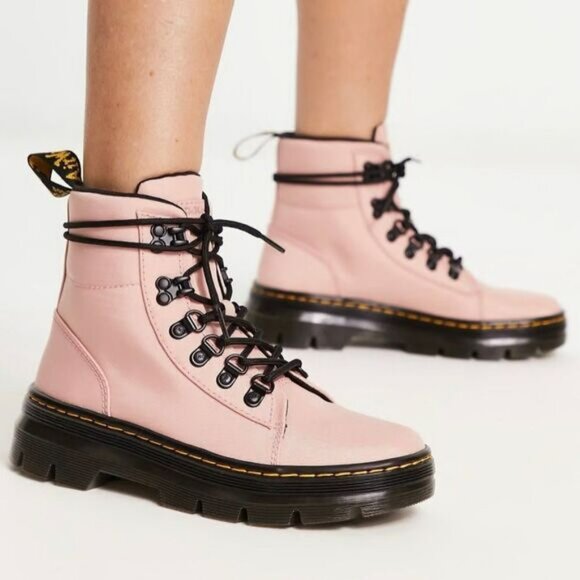 Dr. Martens Shoes - Dr. Martens Doc Combs Nylon Combat Boots Peach Pink Women’s Size US 7